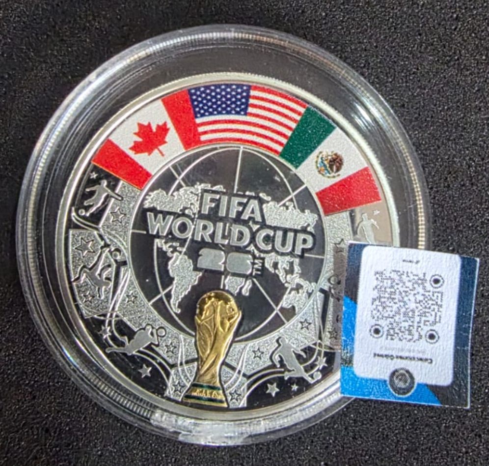 Moneda Mundial 2026 Qazaqstan plata Ag 925